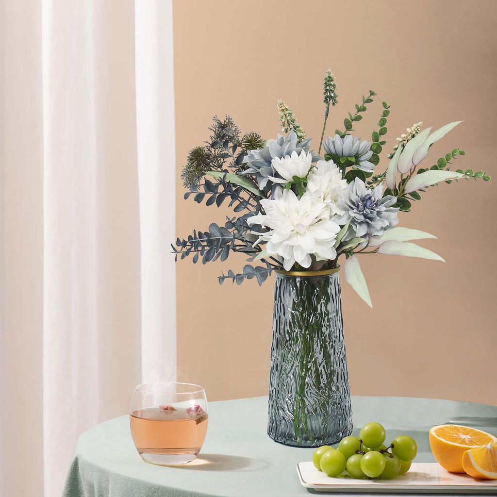 Leftover Fake Flowers in Vase,Faux Flowers in Vase,Table Centerpieces for Dining Room,Flower Centerpieces for Tables,Artificial Flowers,Kitchen Decor,Coffee Table Decor