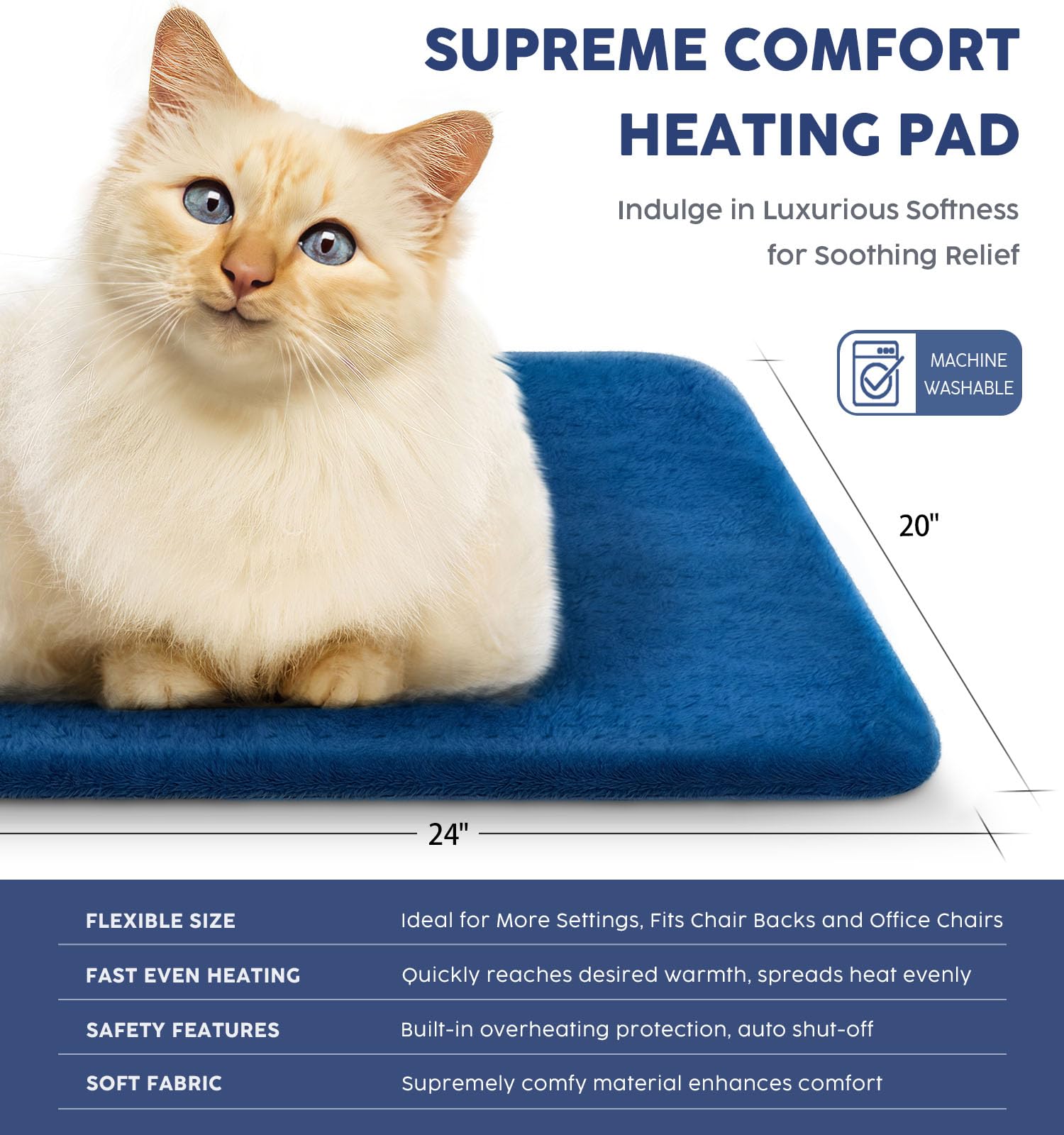 Fathers Day Dad Gifts from Daughter, Heating Pad for Back Pain & Cramps - Ultimate Pain Relief & Versatile Gift for Women, Men - Ideal for Christmas, Soft Machine Wash Fabric, King Size 12"x24"