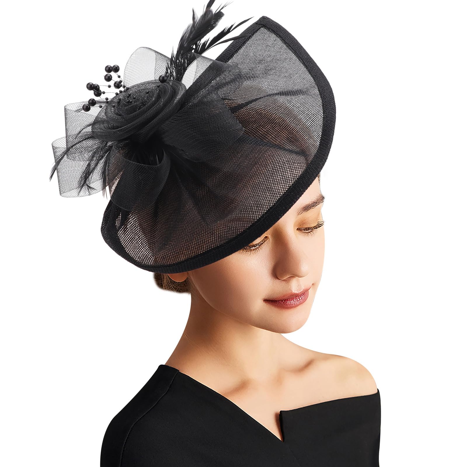 AQOKKA Women Fascinators Hats Flower Fascinators with Headband and Clip Tea Party Headwear for Women and Girls