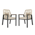 HERA'S HOUSE Outdoor Chairs Set of 2, 36.6" Rattan Dining Chairs with Heavy-Duty Wrought Iron Metal Frame, All-Weather Patio Chair for Garden Lawn Backyard Kitchen Deck