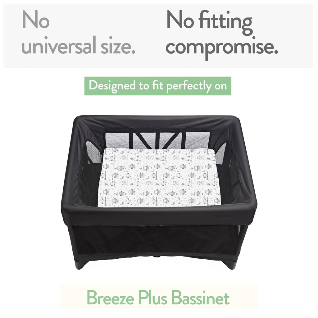 Joey + Joan Bassinet Sheets Compatible with 4moms Mamaroo Sleep Bassinet - Fits 18 x 30 Inch Oval Bassinet Mattress – Buttery Soft 100% Cotton – 2 Pack – Farm Animals – 2 Pack