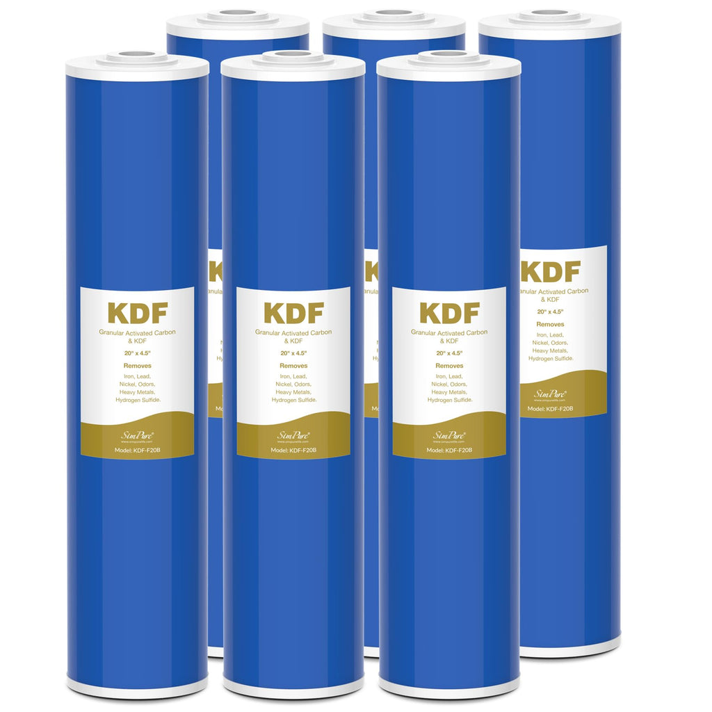 SimPure Whole House Water Filter Cartridges 5 Micron 10" x 4.5" CTO Activated Carbon Block, For DB10P, DB10C-2, GE GXWH40L, GXWH35F, BB10, FXHTC, FC15B, 2 Pack