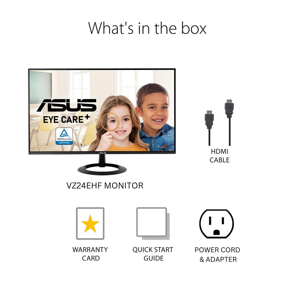 ASUS 22” Eye Care Monitor (VP229QF) – 100Hz, IPS, Full HD, 99% sRGB, Frameless, Adaptive-Sync, DisplayPort, HDMI, Low Blue Light, Flicker Free, Wall Mountable, 3 yr Warranty