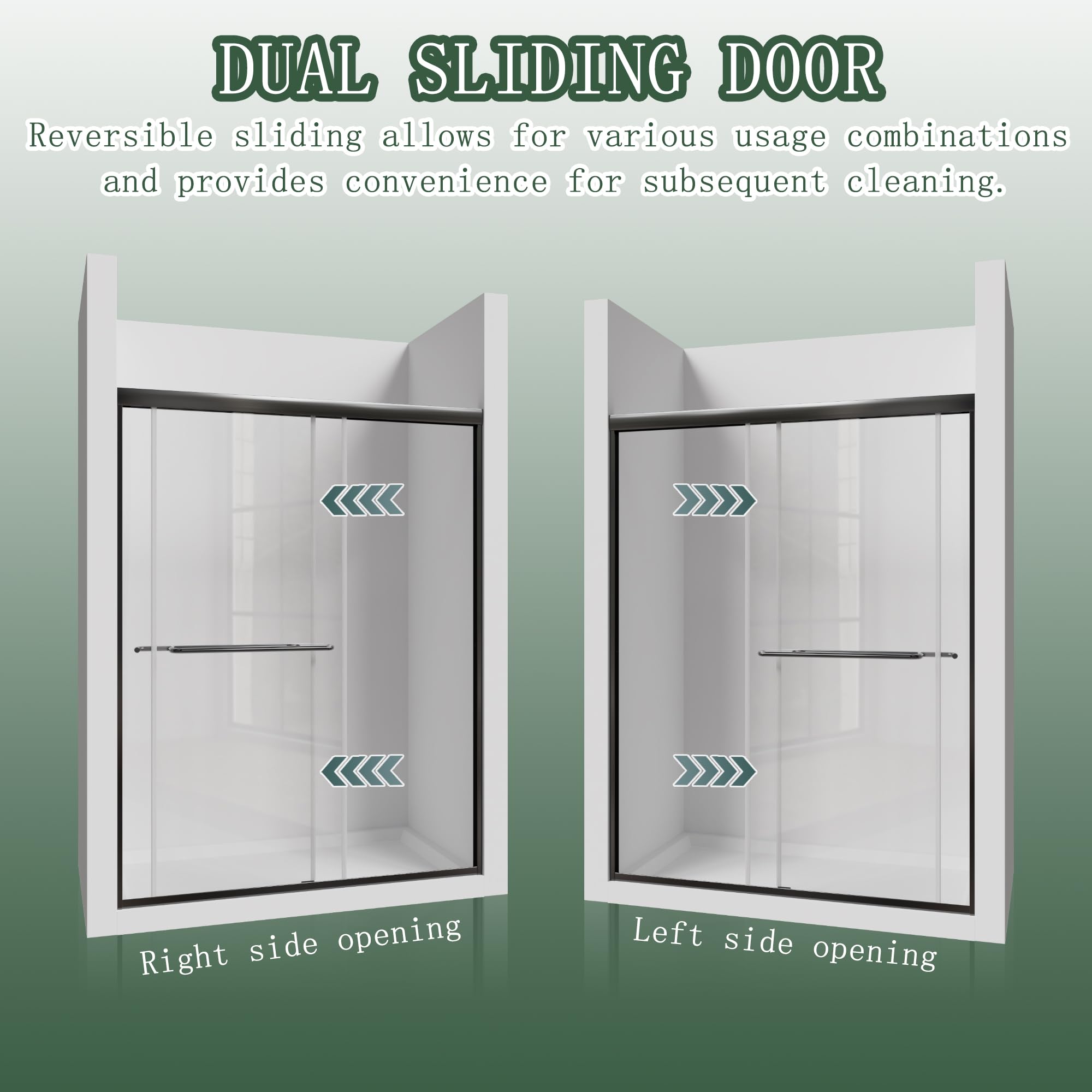 38–42 Inch W x 71 Inch H Semi-Frameless Pivot Shower Door, Swing Glass Shower Door with 1/4" (6mm) Clear SGCC Tempered Glass, Matte Black Finish, Reversible Installation for Bathroom