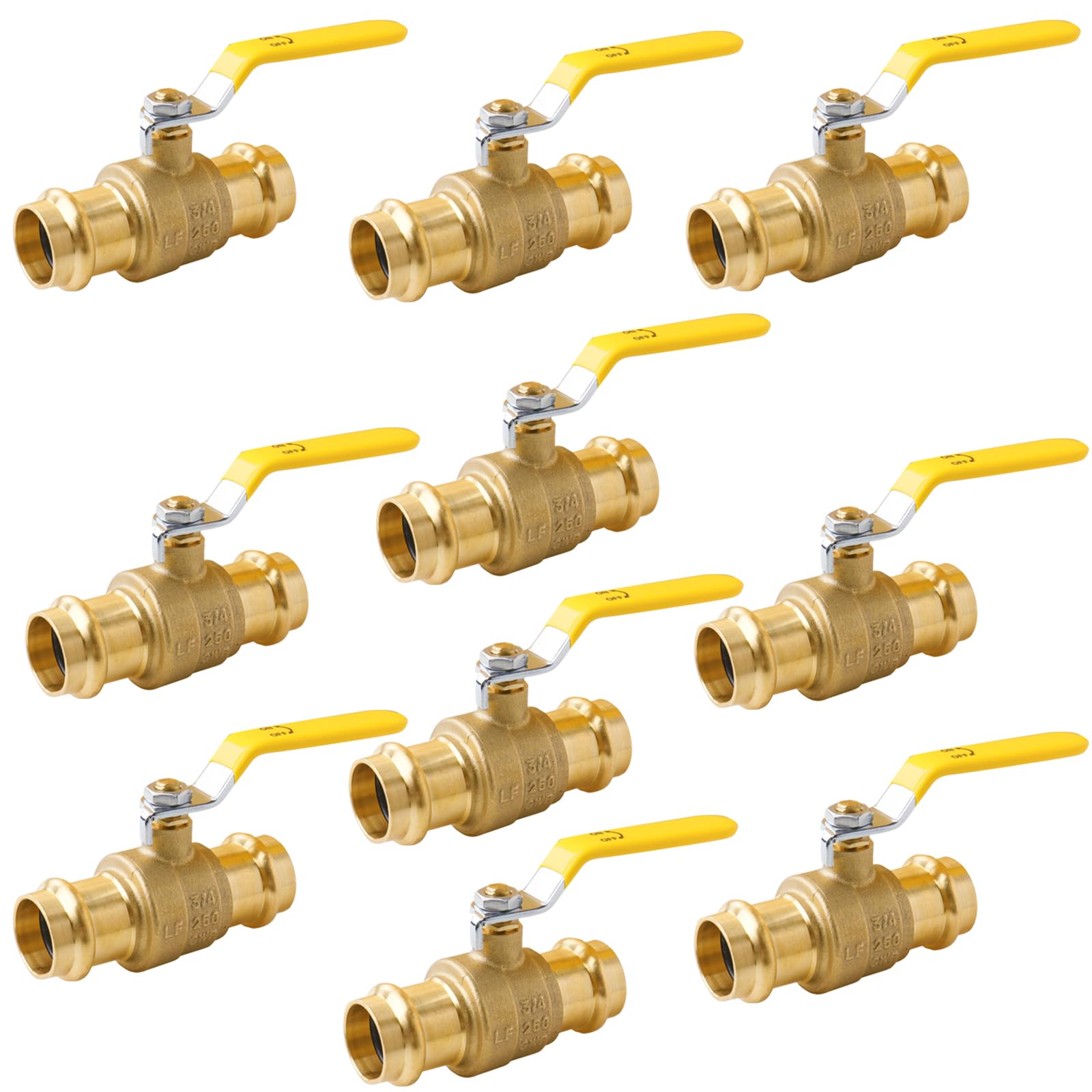 WHK 10 Pack 3/4" Press Pro press Ball Valve Pro Press Ball Valve Fittings to Press into 3/4" Copper（Lead-Free,10PCS)