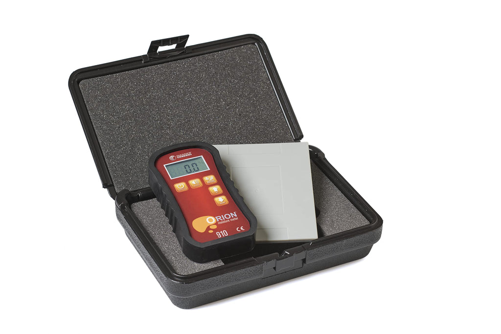 Orion® 910 Pinless Wood Moisture Meter Kit by Wagner Meters | Accurate, Non-Damaging, Deep Depth Lumber Moisture Measurement, On-site Calibration (Standard Calibrator)