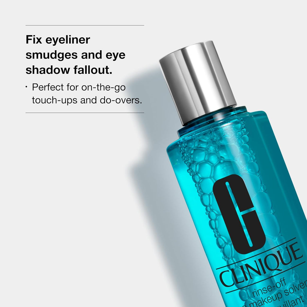 Clinique Rinse-Off Oil Free Eye Makeup Remover Solvent | Safe For Sensitive Skin, 4.2 Fl Oz