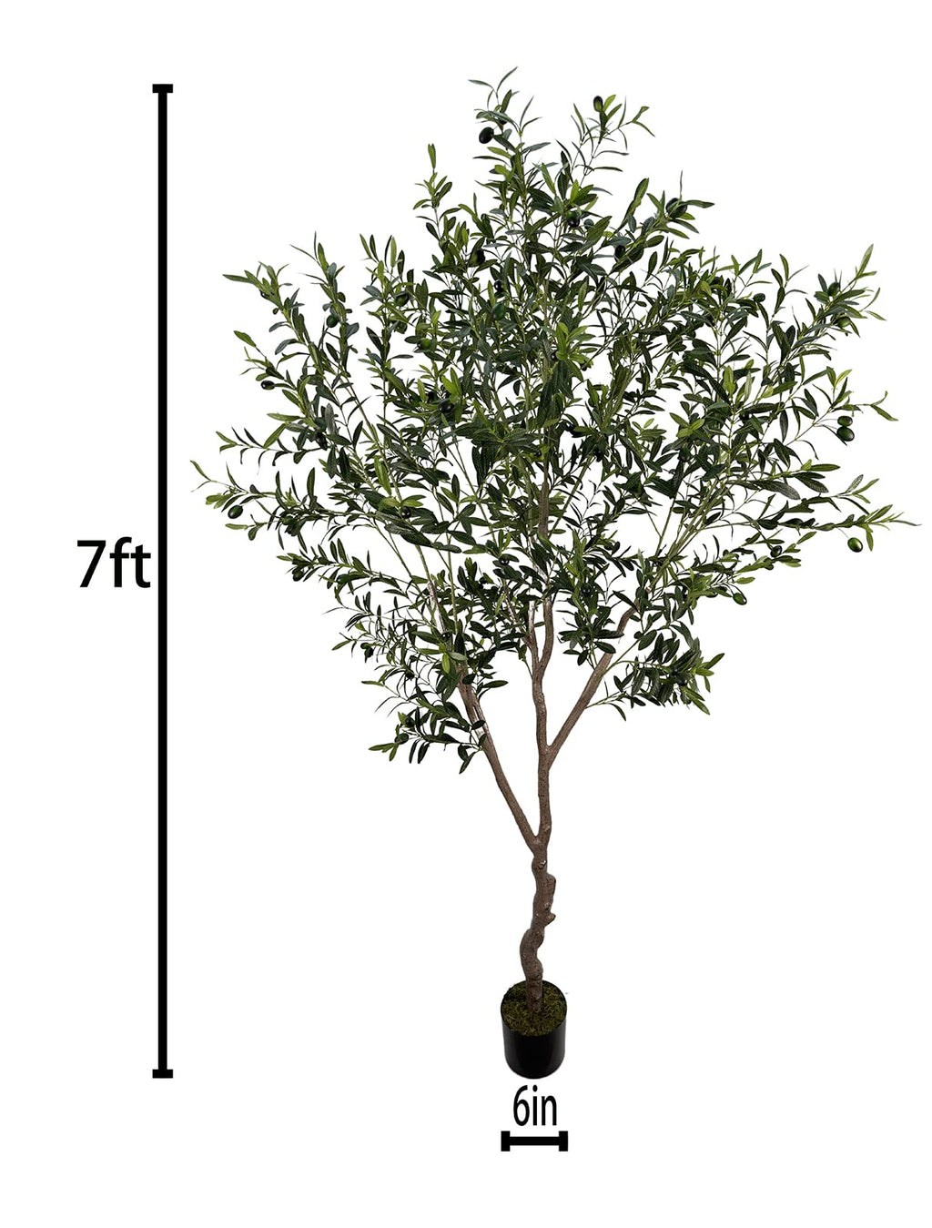 Artificial Olive Tree 7ft(82in,2200+Uv Protection Leaf) Tall,Faux Olive Tree Indoor Artificial Tree for Modern Home Office Living Room Floor Decor Indoor