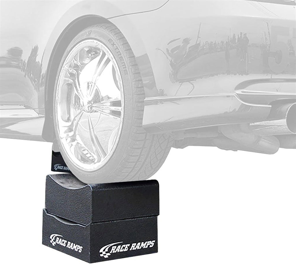 Race Ramps 2-Pack RR-WC-10-2 Car Wheel Cribs, Lightweight & Non-Scratch for Maintenance & Display, 10" - Portable Automotive Platform Riser for Oil Changes and Garage Use