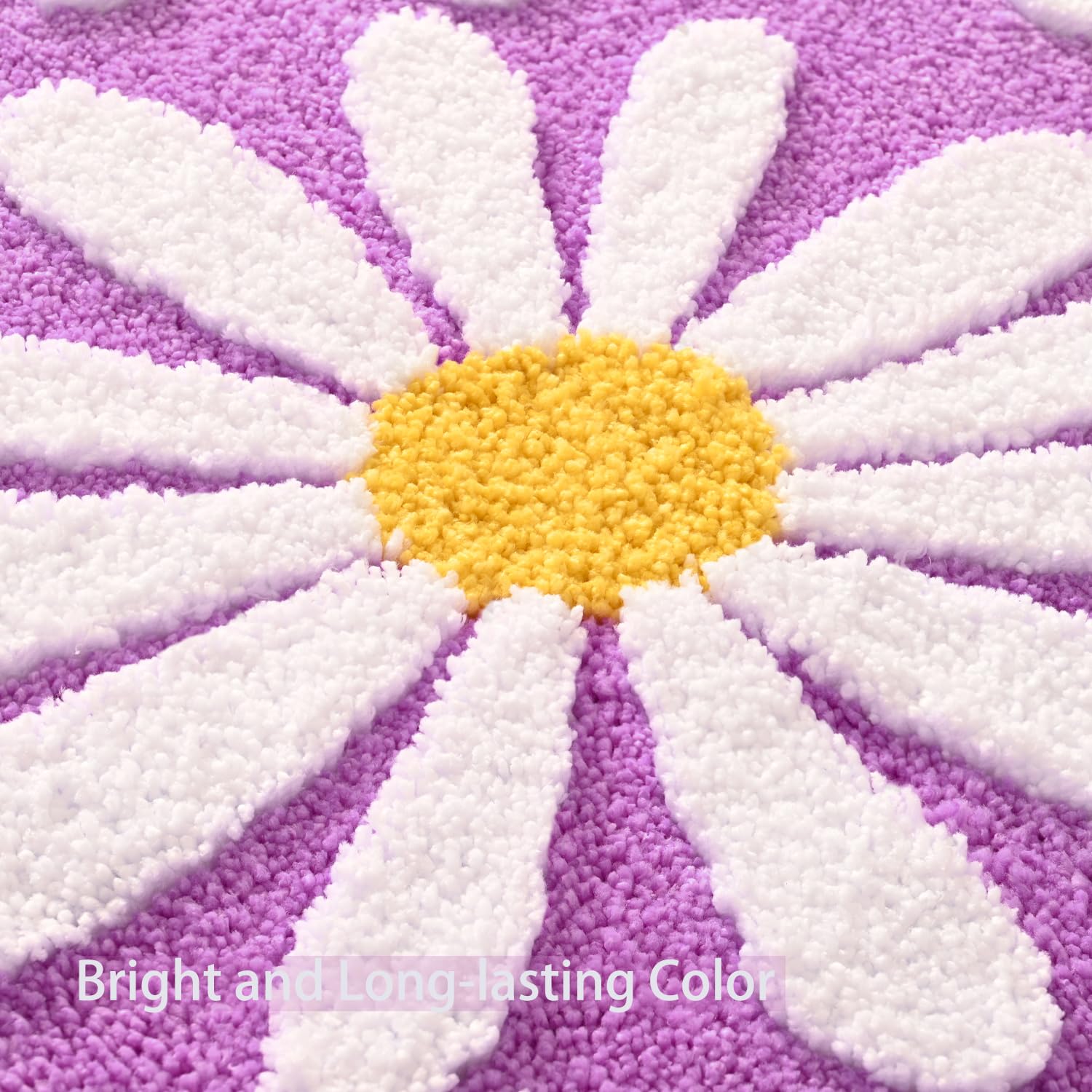QJHOMO Beige Bathroom Rugs Cute Daisy Bath Mat White and Yellow Flower Decor Rug Non Slip Floor Carpet Microfiber Bathmat Super Absorbent Machine Washable Bathtub Mats for Shower (16x24 inch)
