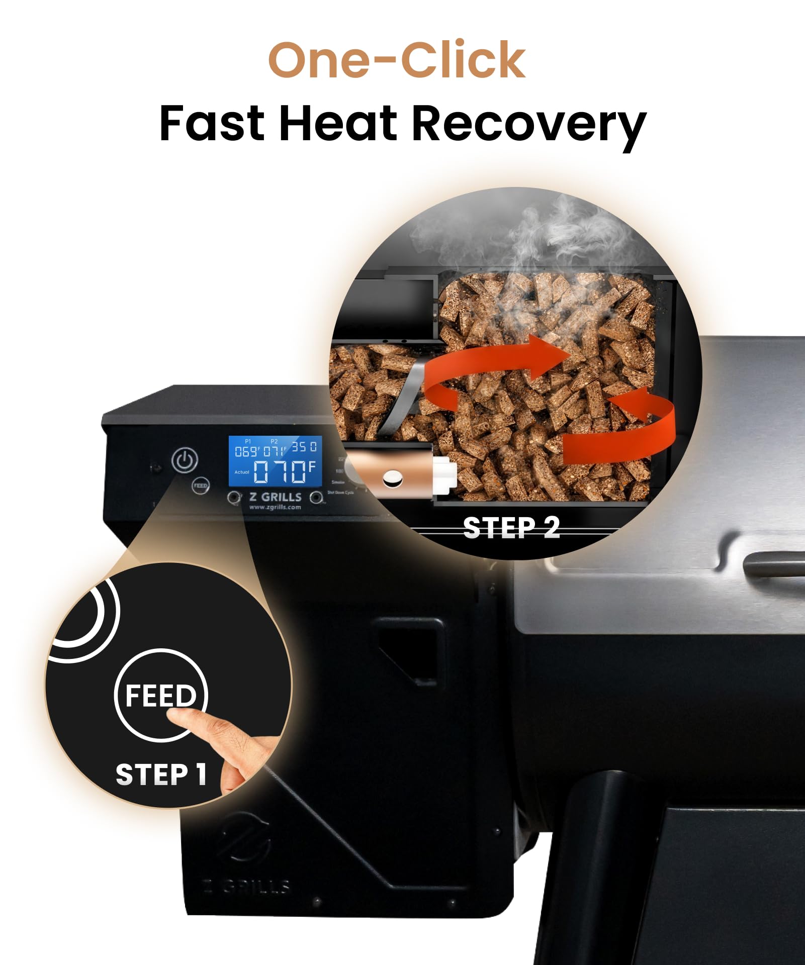 Z GRILLS ZPG-200APro Portable Tabletop Wood Pellet Grill and Smoker, Digital Control, 8 in 1 BBQ Grill for Outdoor Kitchen, Backyard, 202 Sq Inches of Cooking (Black)