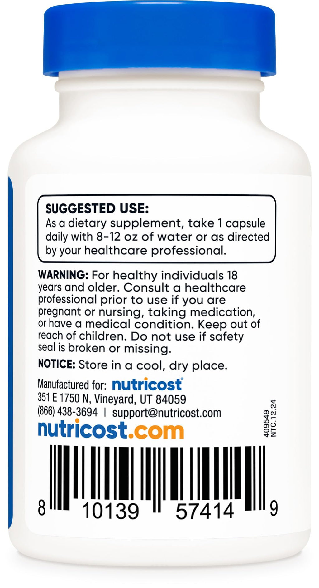 Nutricost N-Acetyl L-Cysteine (NAC) 600mg, 30 Vegan Capsules - GMO Free, Gluten Free, Vegetarian Caps