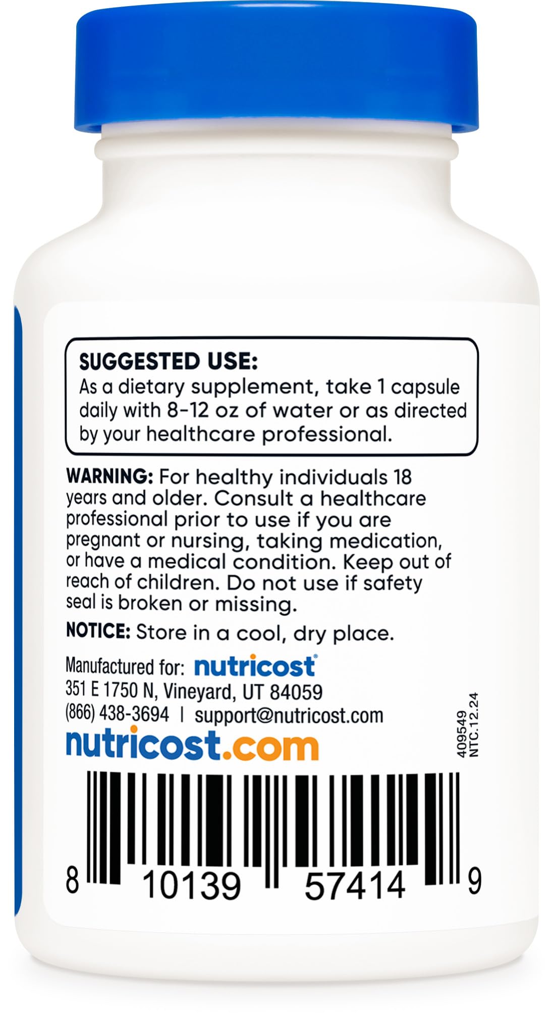 Nutricost N-Acetyl L-Cysteine (NAC) 600mg, 30 Vegan Capsules - GMO Free, Gluten Free, Vegetarian Caps