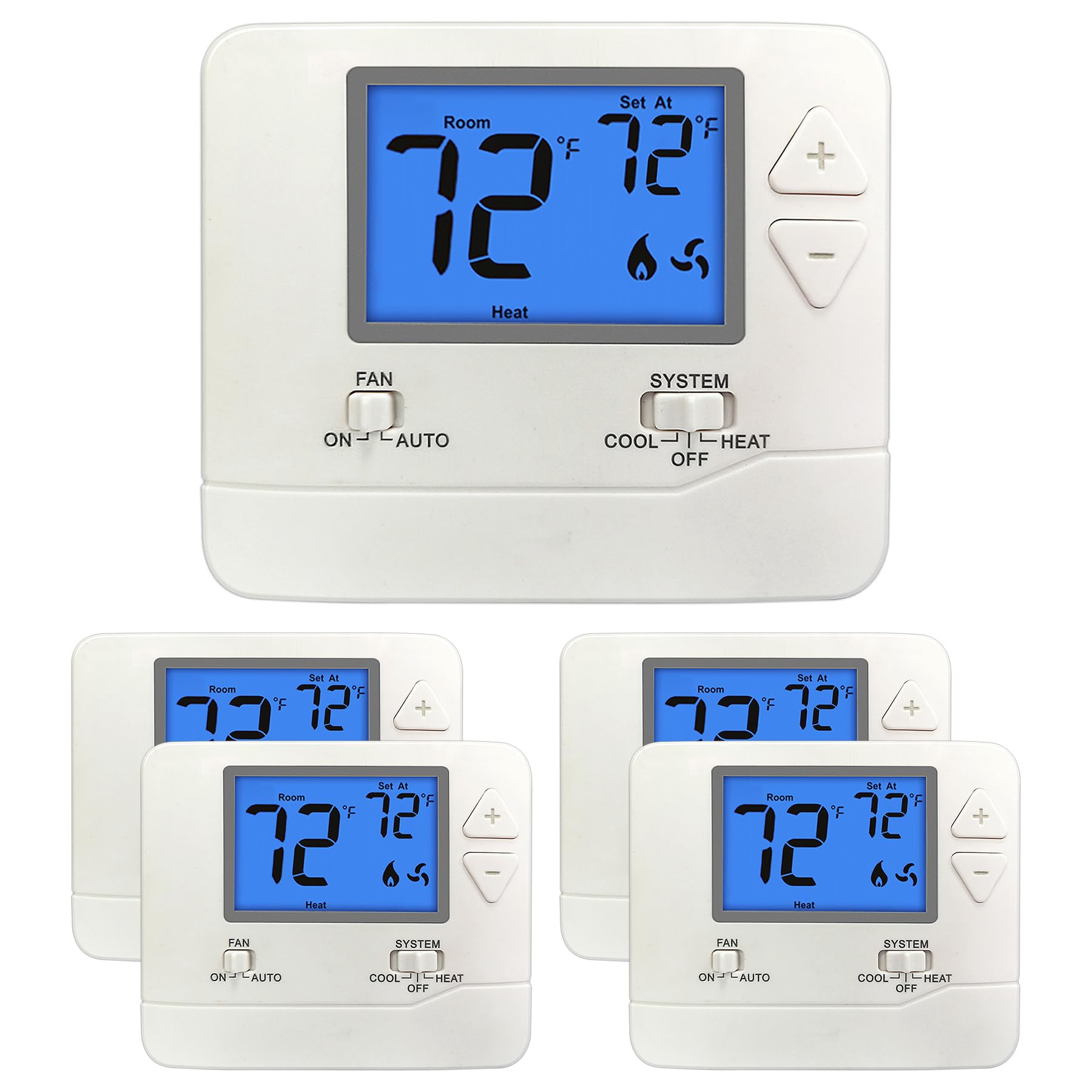 ELECTECK Non-Programmable Digital Thermostat for Home, up to 1 Heat/1 Cool with Large LCD Display, Compatible with Single Stage Electrical and Gas/Oil System, Black