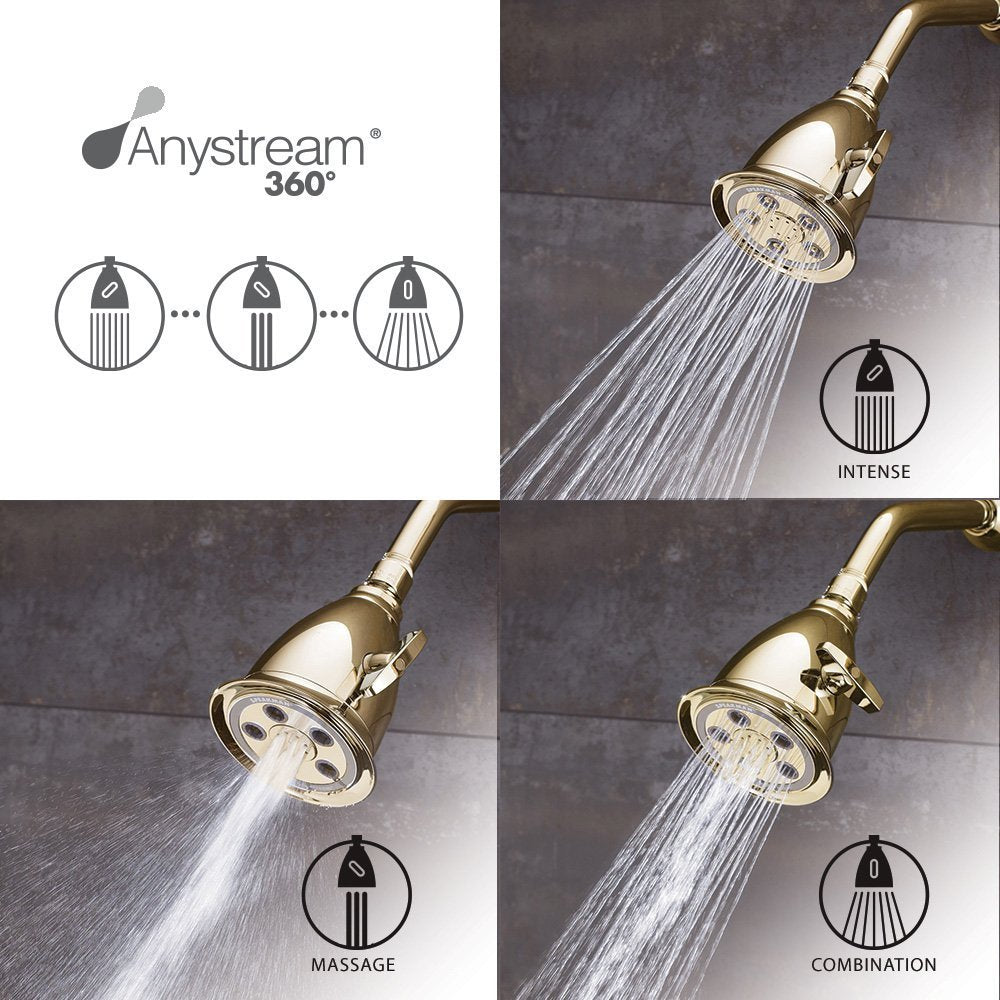Speakman S-2005-HB-BC Hotel Anystream High Pressure 2.5 GPM Adjustable Shower Head, Brushed Chrome