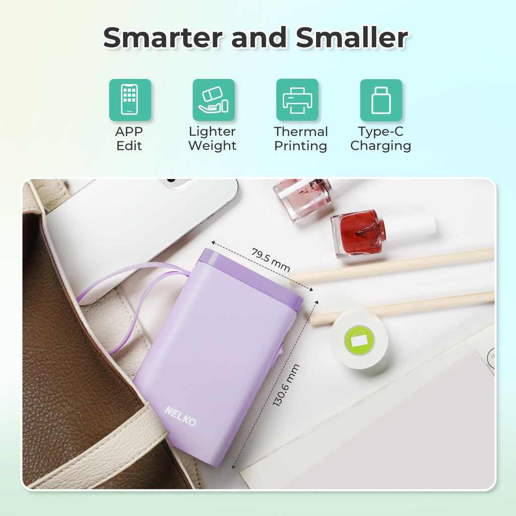 Nelko Label Maker Machine with Tape, P21 Bluetooth Label Printer, Wireless Mini Label Makers with Multiple Templates for School Office Home, White
