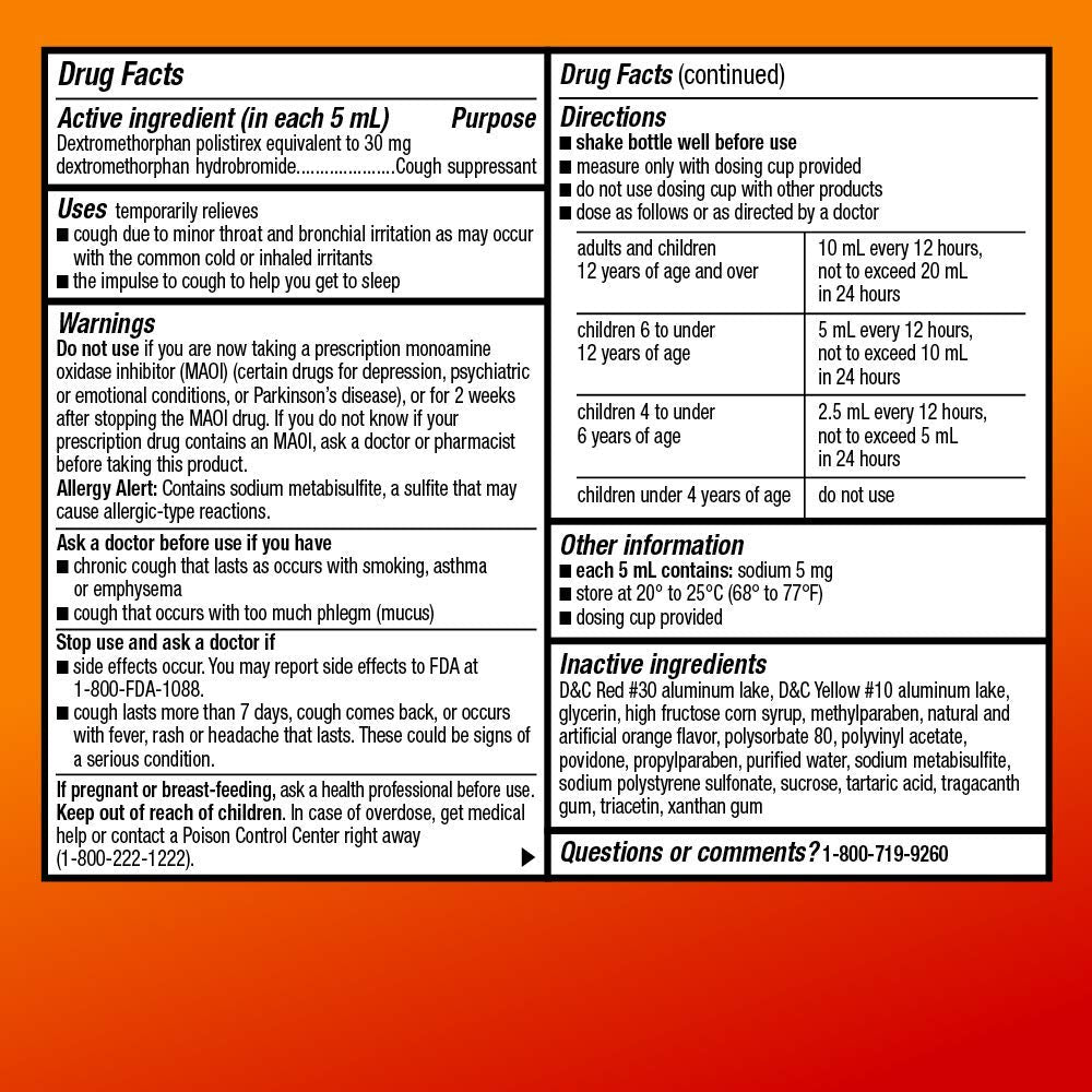 Amazon Basic Care 12 Hour Cough DM Syrup, Extended-Release Dextromethorphan, Grape Flavor Cough Medicine, 5 fl oz (1-Pack)