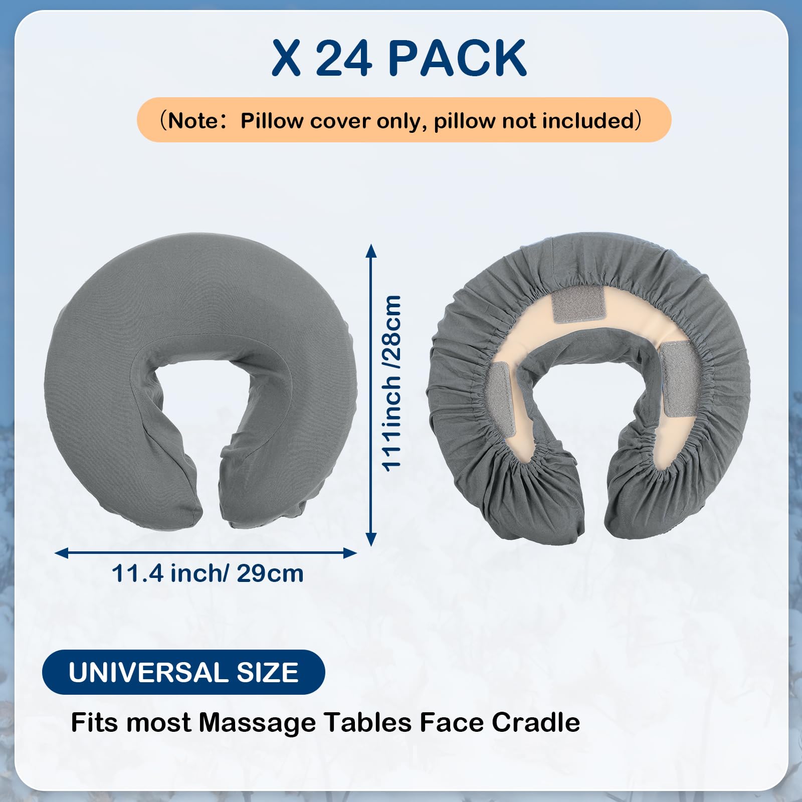 Macarrie 24 Pcs Face Cradle Covers for Massage Table Microfiber Reusable Soft Thicker Massage Table Headrest Covers Bulk Oil Proof Cradle Head Rest Sheets for Spa Beauty Salons(Beige)