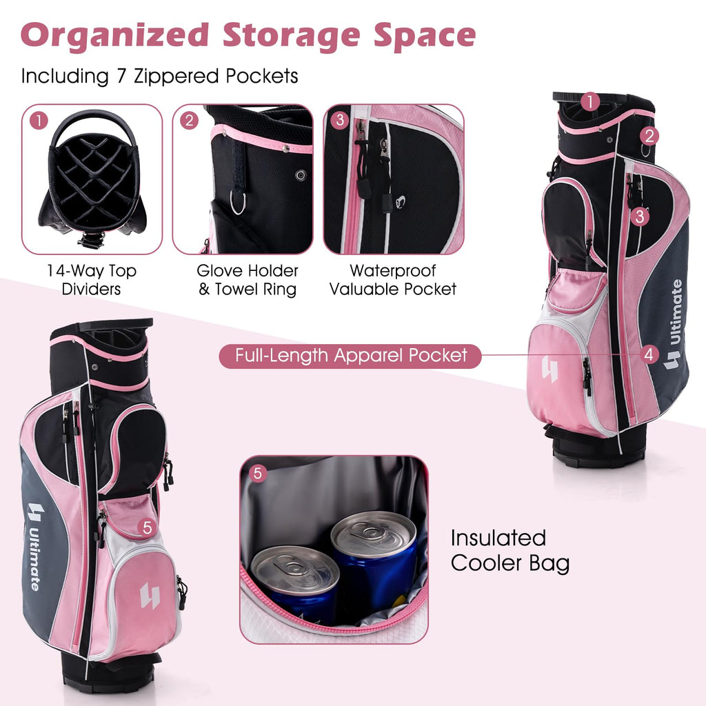 Tangkula 9/10/12 Pieces Women's Complete Golf Clubs Set, Golf Club Package Set with 460CC Driver, Fairway Wood & Hybrid, Irons, Putter, Portable Regular Golf Club Set