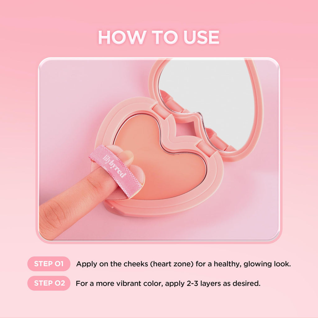 lilybyred Luv Beam Cheek Balm | Heart-Shaped Korean Cream Blush, Semi-Matte Finish, Long-Lasting, Blendable & Buildable, Soft Creamy Texture, Lightweight, Natural Flush, 0.12 oz. (01 Pure Coral)