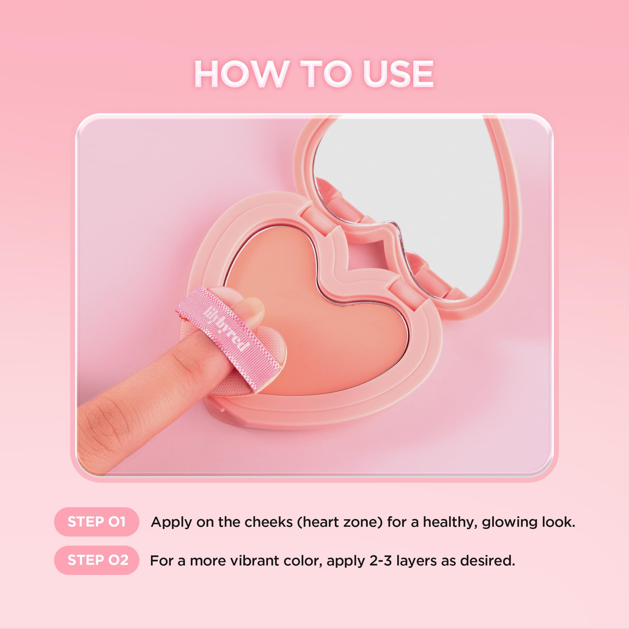 lilybyred Luv Beam Cheek Balm | Heart-Shaped Korean Cream Blush, Semi-Matte Finish, Long-Lasting, Blendable & Buildable, Soft Creamy Texture, Lightweight, Natural Flush, 0.12 oz. (01 Pure Coral)