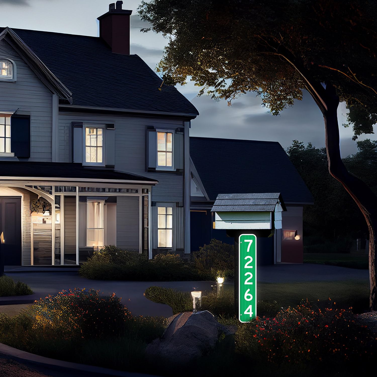911 Address Number Sign, Custom Emergency Reflective Mailbox Sign, Visible Day & Night, Ideal for Driveway, Multi Unit Buildings and House, 6x12 Inches, 3M EGP Reflective .040 Aluminum, Fade Resistant,