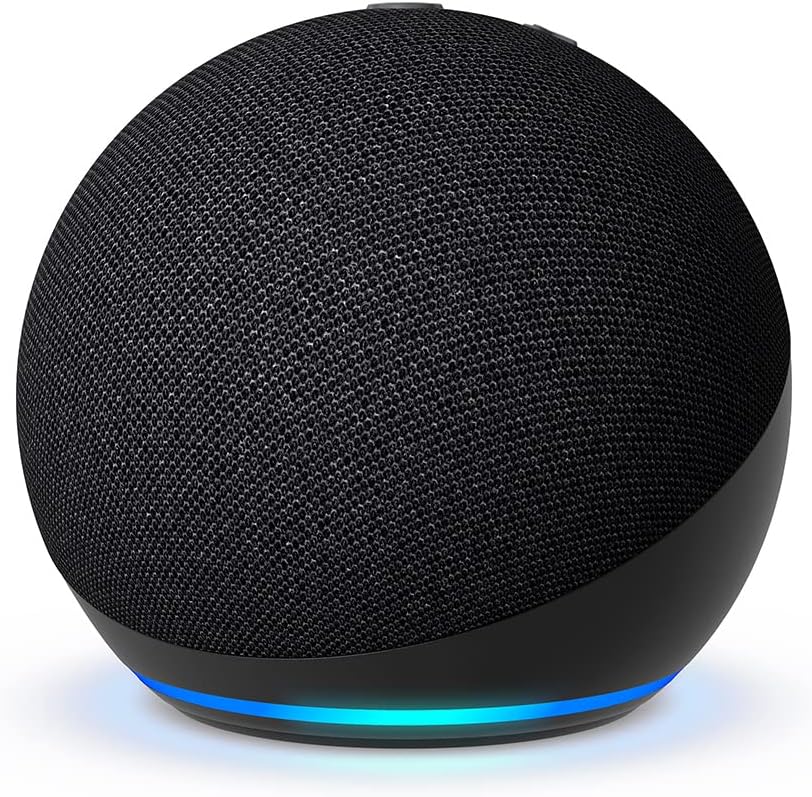 Echo Dot (5th Gen, 2022 release) | International Version with US Power Adaptor | Smart speaker with Alexa | Charcoal