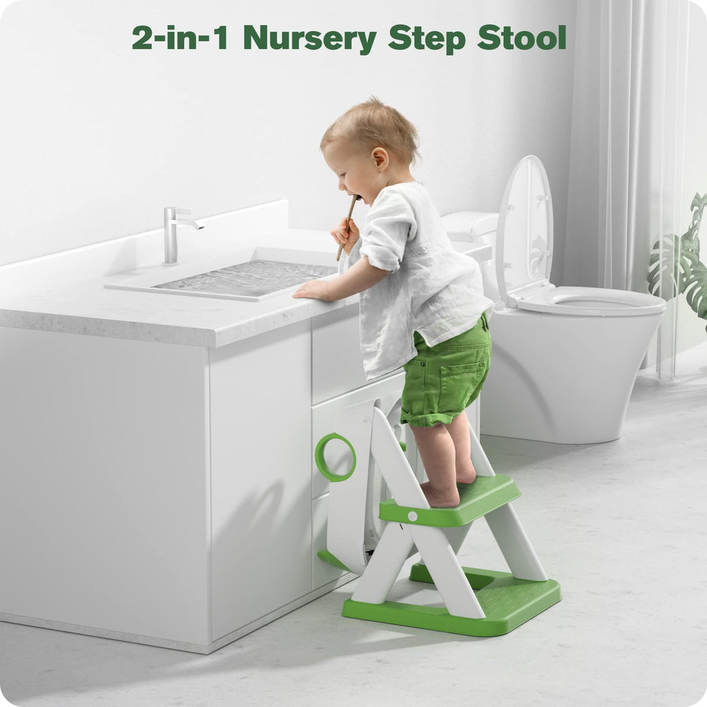 Potty Training Seat, Upgrade Toddler Toilet Seat for Kids Boys Girls, 2 in 1 Potty Training Toilet, Splash Guard Anti-Slip Pad Step Stool(Blue)