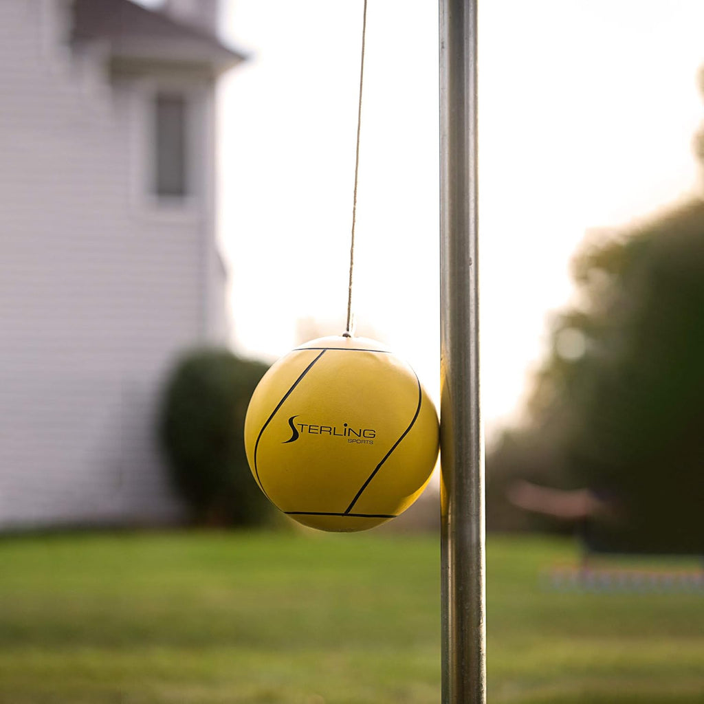 STERLING Sports Premium Tetherball Set Heavy Duty Tether Ball, Rope and Pole Set, 10-1/2' Tall for Outdoor Backyard