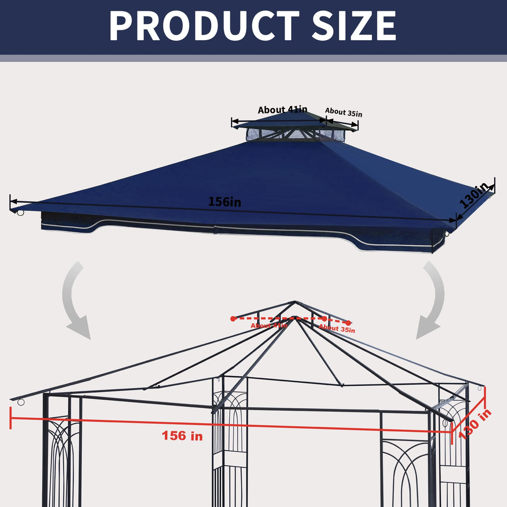 SCOCANOPY Replacement Gazebo Canopy Compatible with 10 x 12 Regency II Patio Gazebo Model L-GZ798PST,A101004104,A101004105,(Forest Green)