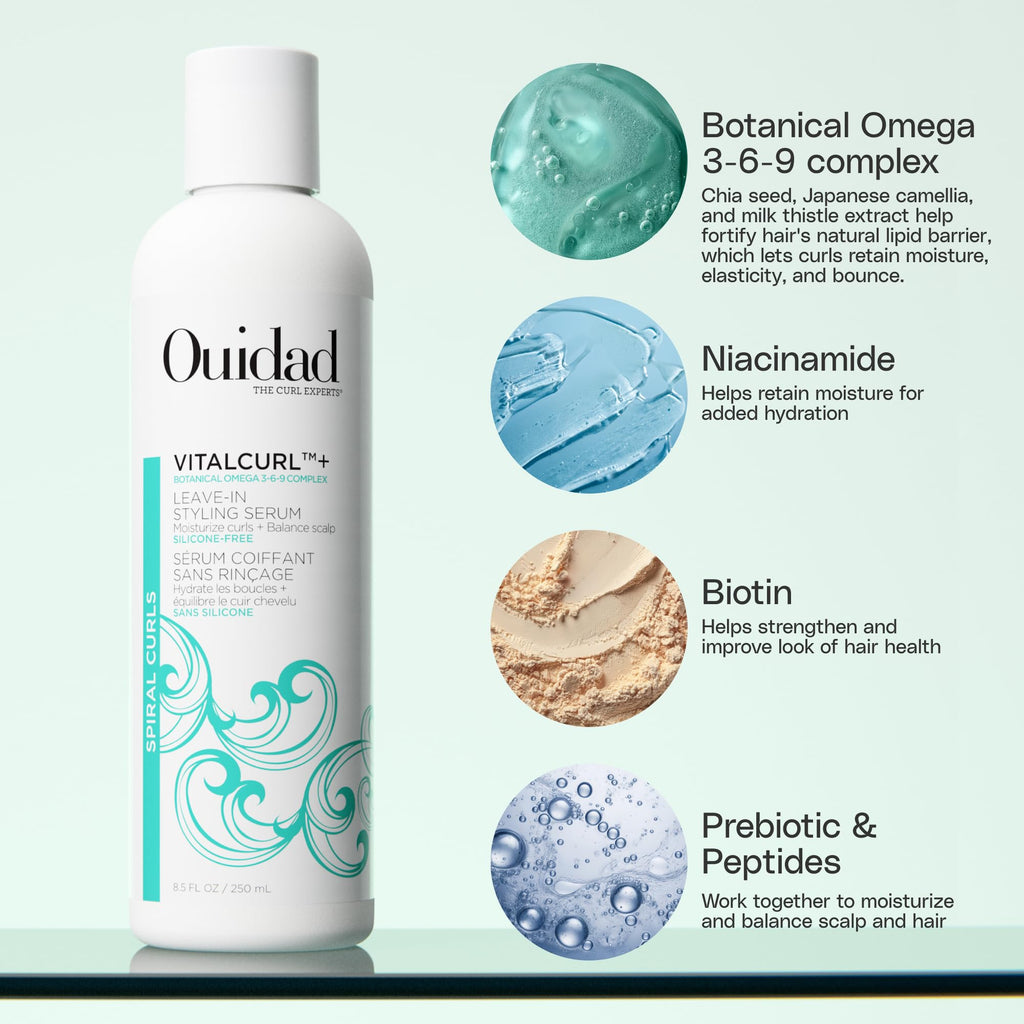 Ouidad VitalCurl+ Tress Effects Styling Gel for Spiral Curls - Lasting Definition and Strong Hold, Refresh Style With Water, Retain Moisture, Elasticity, & Bounce, Sulfate-Free & Mineral Oil Free