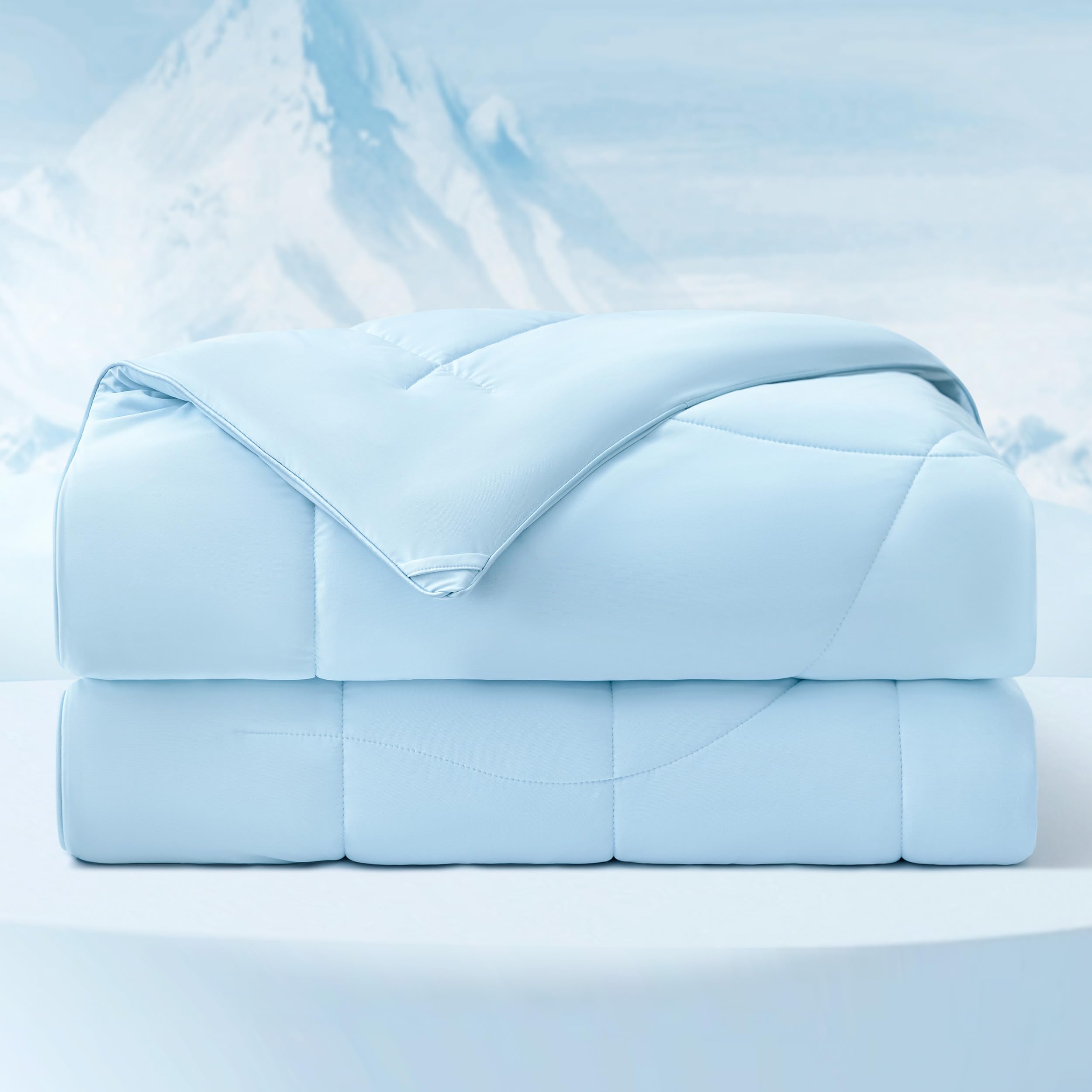 Bedsure Cooling Comforter King Size - Cooling Blankets for Hot Sleepers, Lightweight Comforter for Summer with Dual-Sided Cool Tech, Soft Breathable Cold Blanket for Sleeping, Grey, 102x90 Inches