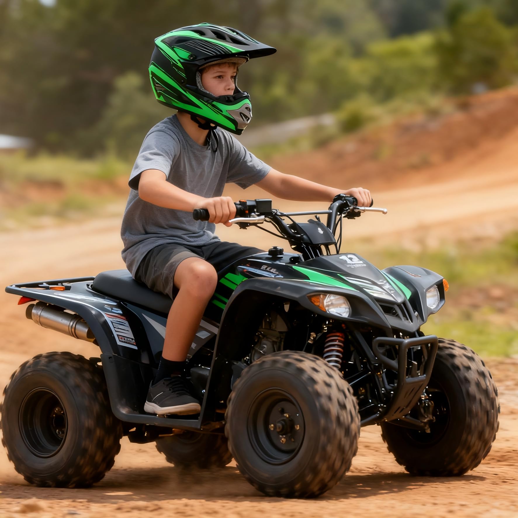 Youth Kids Motocross Helmet Full Face Motorcycle Dirt Bike Off-Road Mountain Bike BMX MX ATV Helmet,DOT Approved,W/Gloves Goggles Mask 4Pcs Set (Black, S)