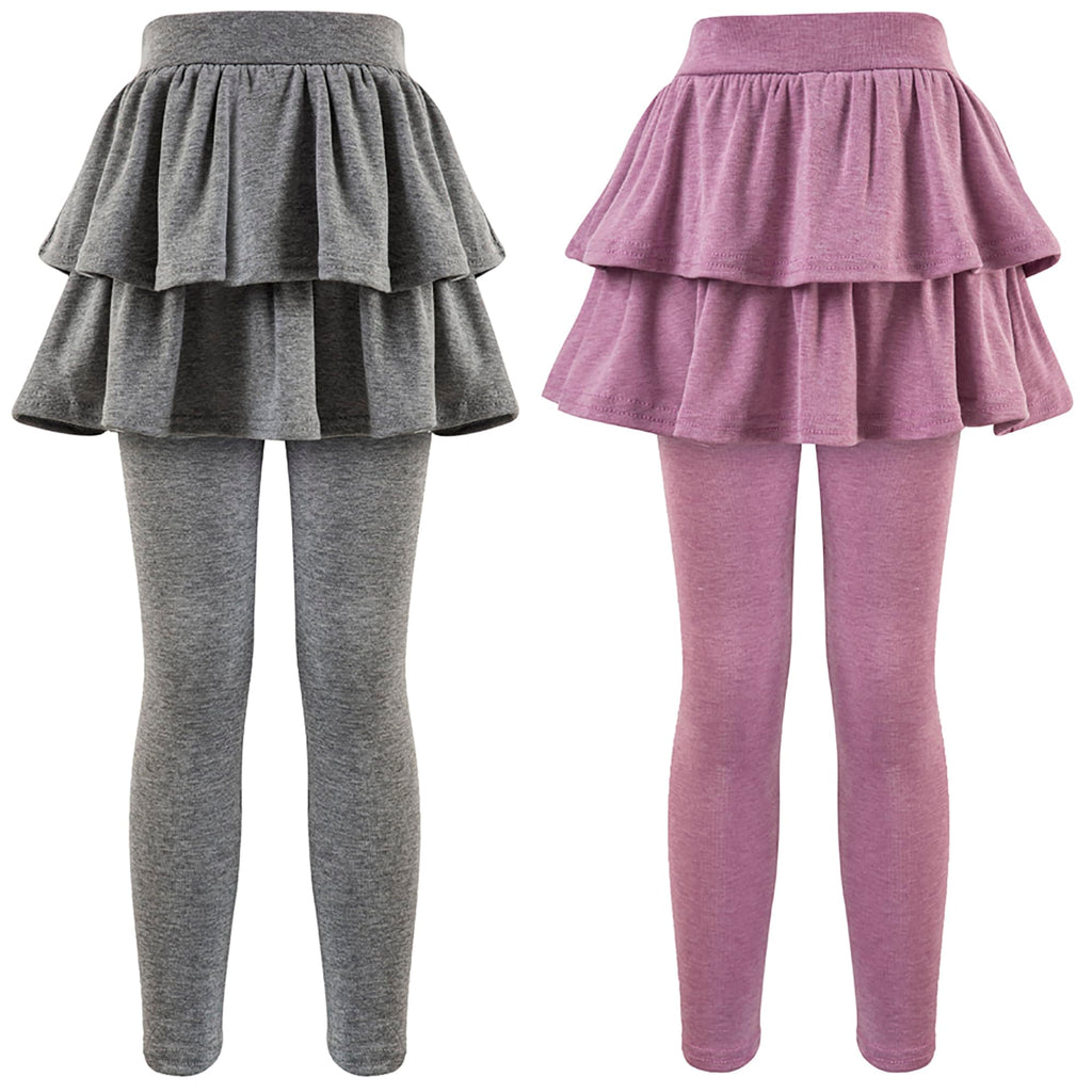 Girls School Uniform Pants Leggings with Skirts Stretch Warm Jegging 4-12 Years