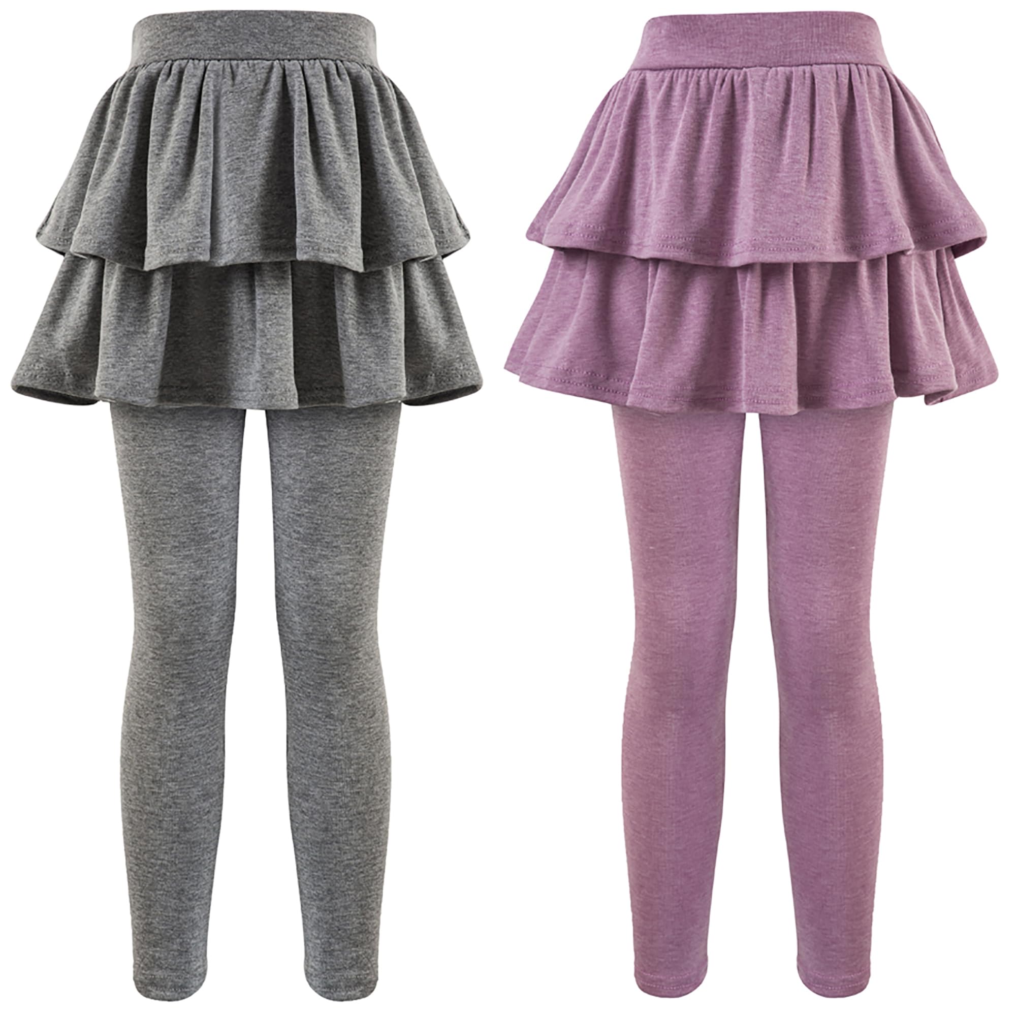 Girls School Uniform Pants Leggings with Skirts Stretch Warm Jegging 4-12 Years