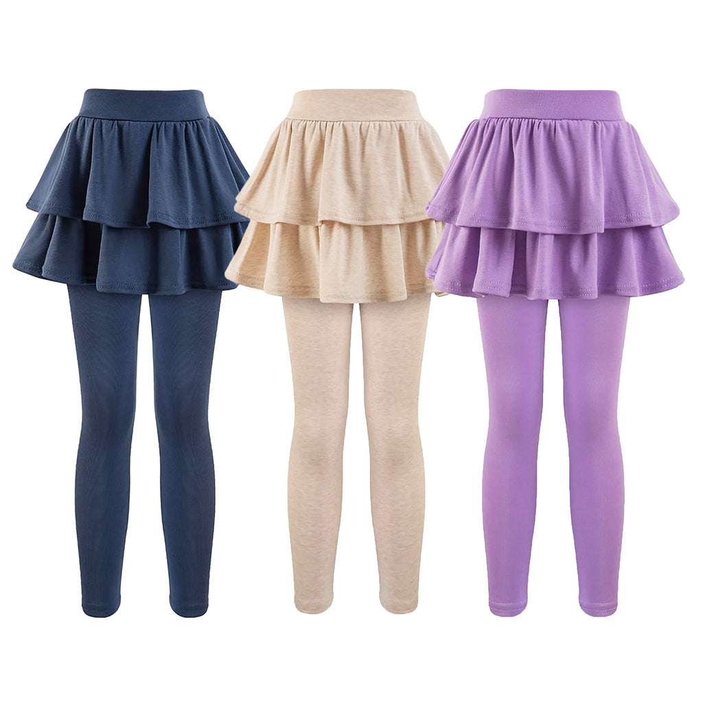 Girls School Uniform Pants Leggings with Skirts Stretch Warm Jegging 4-12 Years