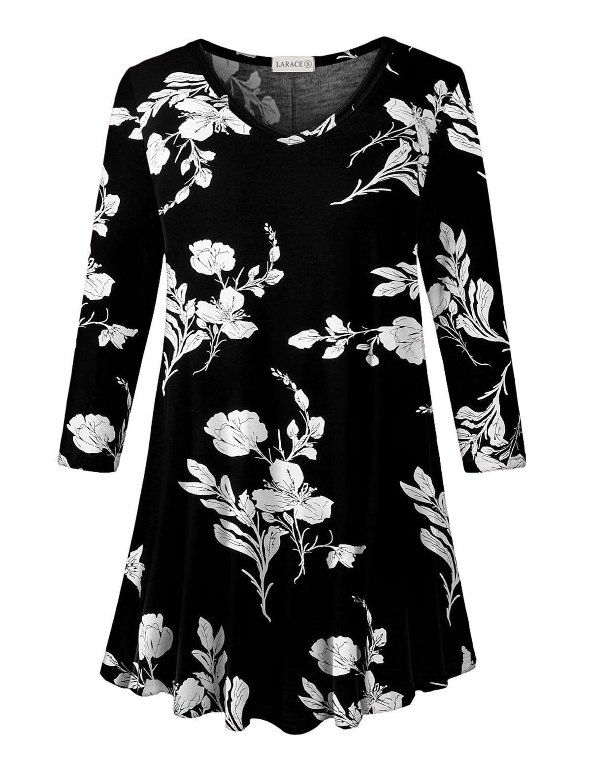 LARACE Plus Size Tops for Women 3/4 Sleeve Shirts V Neck Tunic Tops Blouses