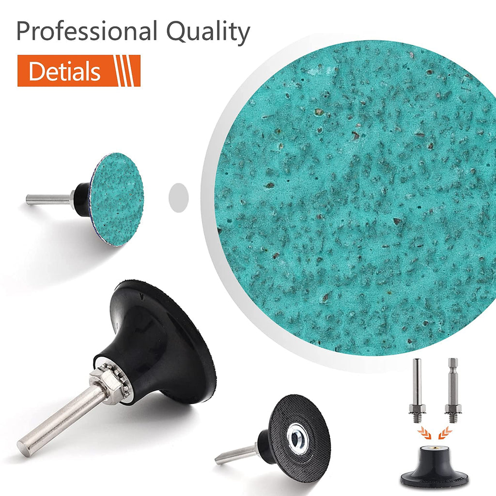 Tshya Quick Change Grinding Disc, 50 Pcs 2 inch Sanding Discs, Zirconia Coated Twist on Disc for Surface Prep (36 Grit)