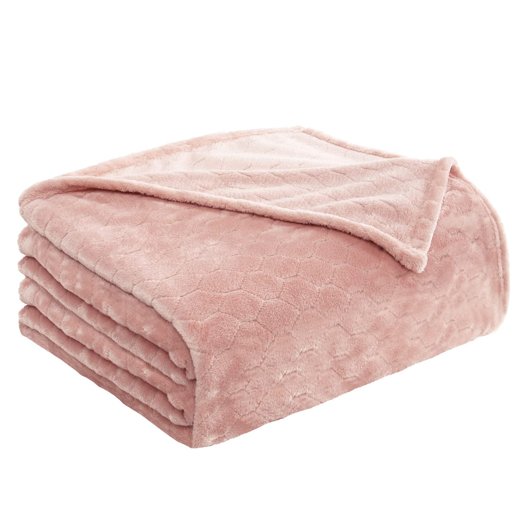 TOONOW Fleece Blanket Fuzzy Plush Throw Blanket 50" x 60", Super Soft Fluffy Bed Blanket Geometric Pattern Comfy Microfiber Flannel Blankets for Couch, Bed, Sofa, Black