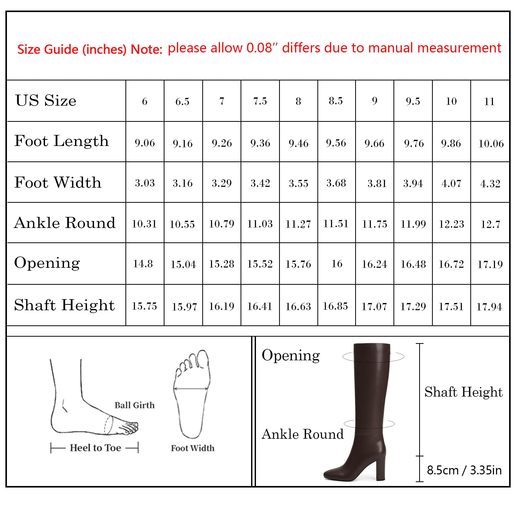 Modatope Knee High Boots for Women Chunky Heel Rounded Toe Womens Tall Boots