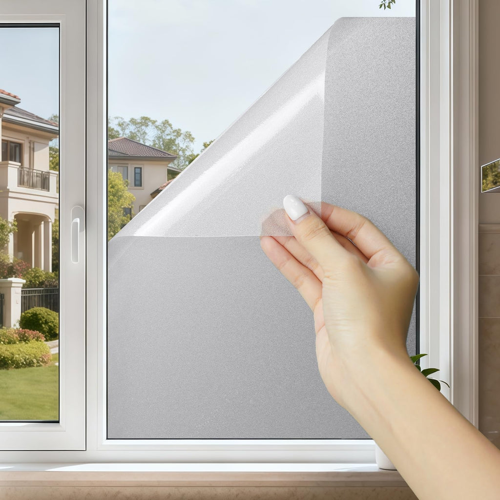 Window Privacy Blinds, Removable Glass Door Privacy Film, Suitable for Bathrooms, Offices, Static Cling Decorative Film, Reusable Window Stickers (Blinds, 17.5 x 78.7 inch)