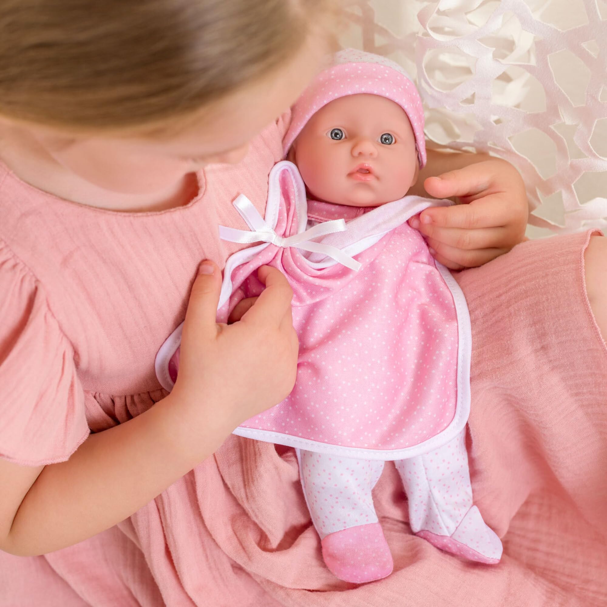 JC Toys La Baby Caucasian Baby Doll Set – 11 Inch Soft Body Doll with Accessories Including a Removable Blue Outfit – Small Baby Doll Toy for Children 12 Months and Older