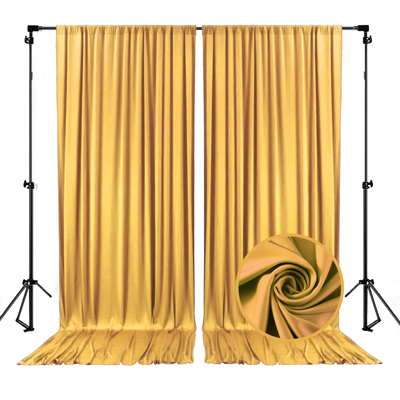10 x 10 Feet Black A Backdrop Curtain for Partie, Background Curtains for Photoshoot, Birthday, Wedding, Halloween, Thanksgiving, Christmas, New Year Party Decorations 5Ft x 10Ft, 2 Panels