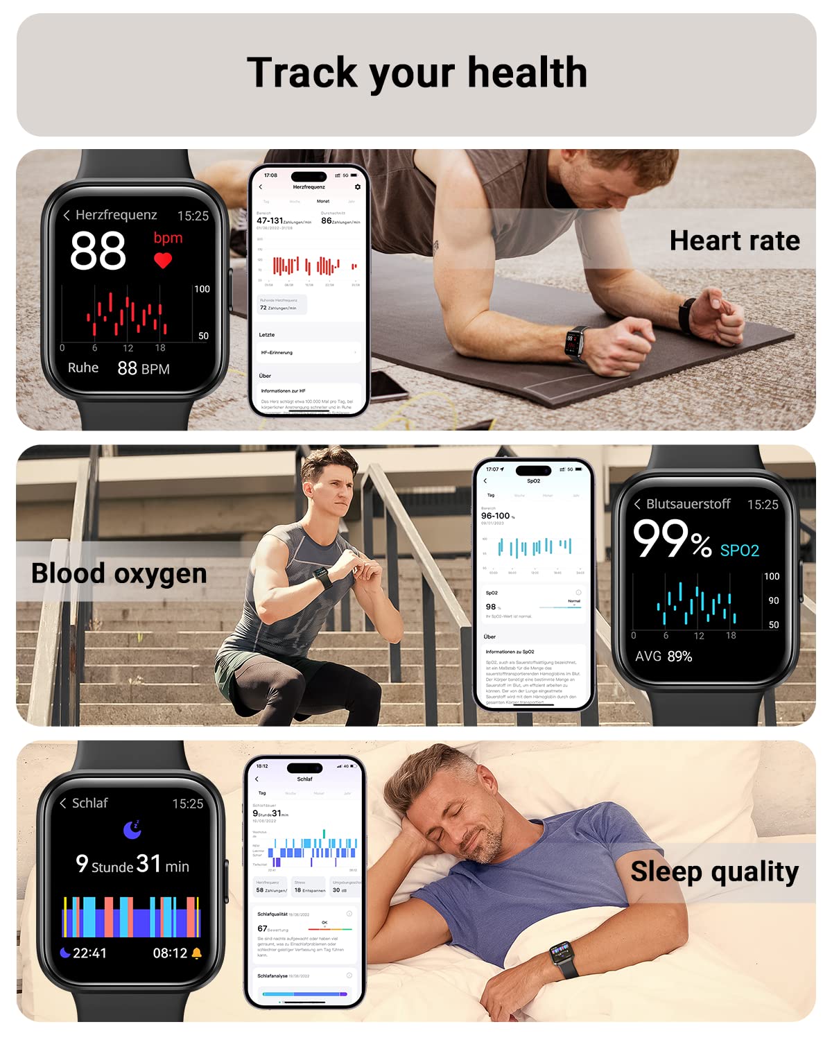 Tensky Smart Watch for Men/Women Android/iPhone/Samsung, Alexa Built-in, 1.8" Touch Screen Fitness Tracker with Answer/Make Calls, 3ATM Waterproof Heart Rate/Sleep/SpO2 Monitor, 120+ Sport Modes