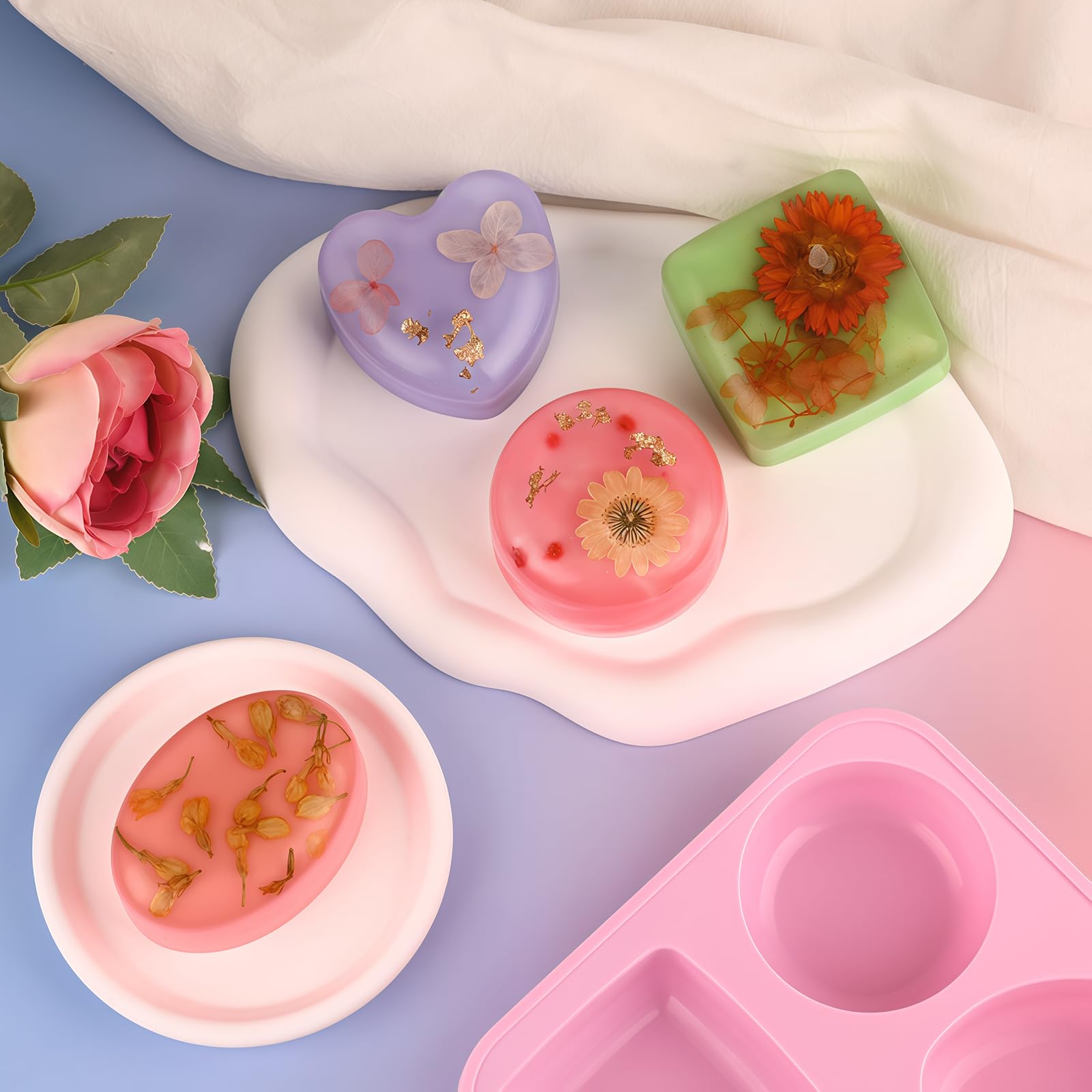 Sakolla 2 Pack Insect Silicone Soap Molds, 6-Cavity Dragonfly Butterfly Ladybug Shape Silicone Molds for Soap Making, DIY Baking Mold for Lotion Bars, Chocolate, Candy, Muffin, Biscuit, Cookie Pans