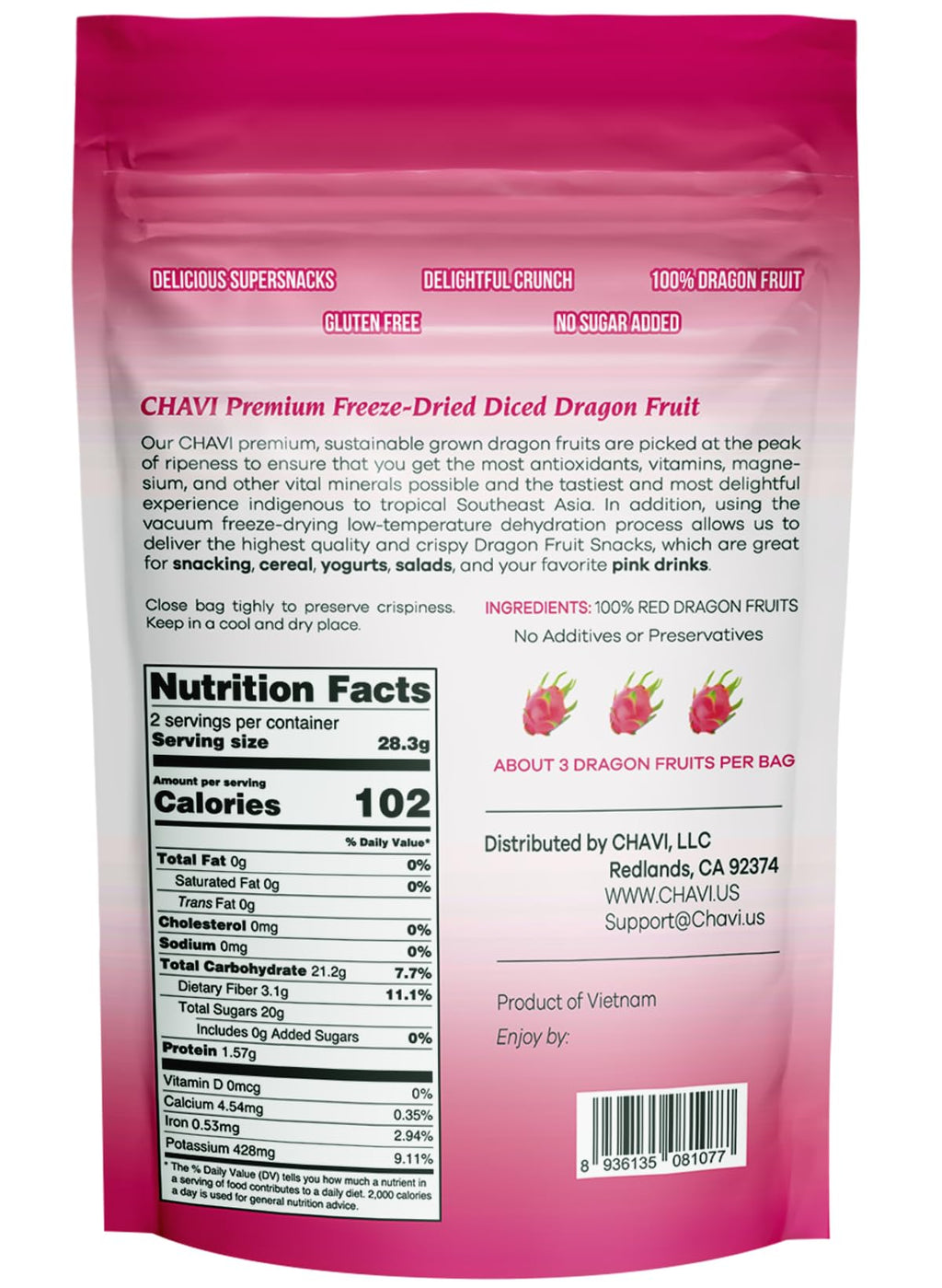 CHAVI Freeze Dried Fruits - Mixed | 6 in 1 | No Added Sugars or Preservatives - Non-GMO, Vegan, Gluten-Free | Gift Box | 230 g | 8.1 oz | 6 Cans