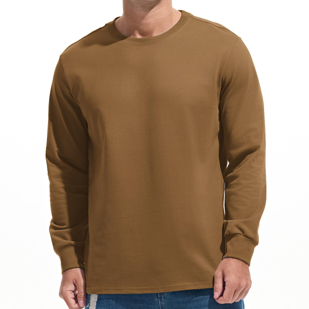 VEIISAR Men's Heavy Weight Crew Neck T-Shirt Mens Premium Cotton Tee - Pre Shrunk S-3XL