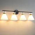 WOSHITU Gold Bathroom Light Fixtures: Modern Vanity Lighting Fixtures 2 Lights for Bathroom Mid Century Vanity Light Sconces Over Mirror with Frosted Milky Glass for Bath Bedroom Makeup