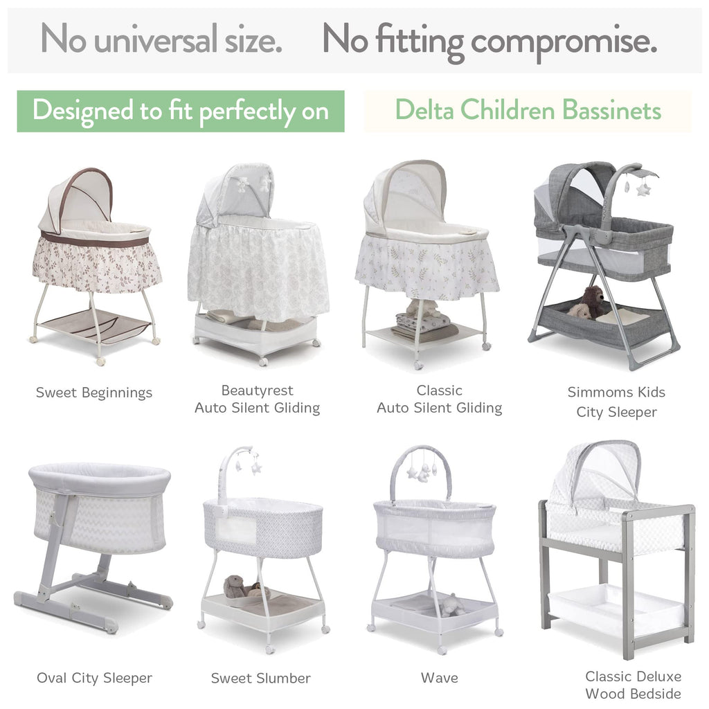 Joey + Joan Bassinet Sheets Compatible with 4moms Mamaroo Sleep Bassinet - Fits 18 x 30 Inch Oval Bassinet Mattress – Buttery Soft 100% Cotton – 2 Pack – Farm Animals – 2 Pack