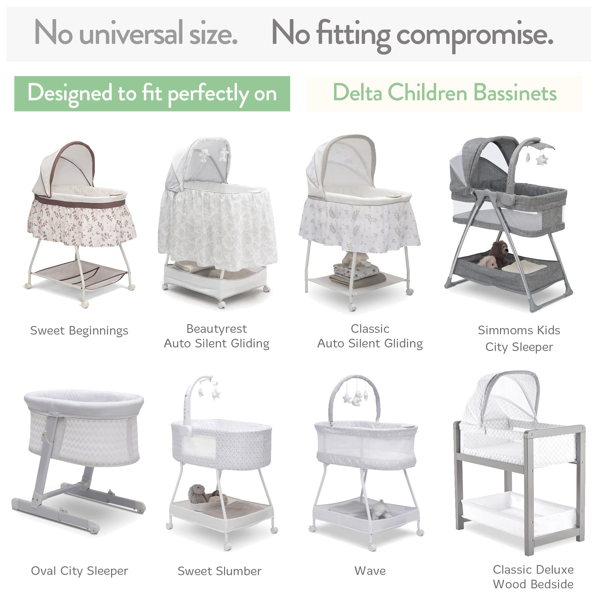 Joey + Joan Bassinet Sheets Compatible with 4moms Mamaroo Sleep Bassinet - Fits 18 x 30 Inch Oval Bassinet Mattress – Buttery Soft 100% Cotton – 2 Pack – Farm Animals – 2 Pack